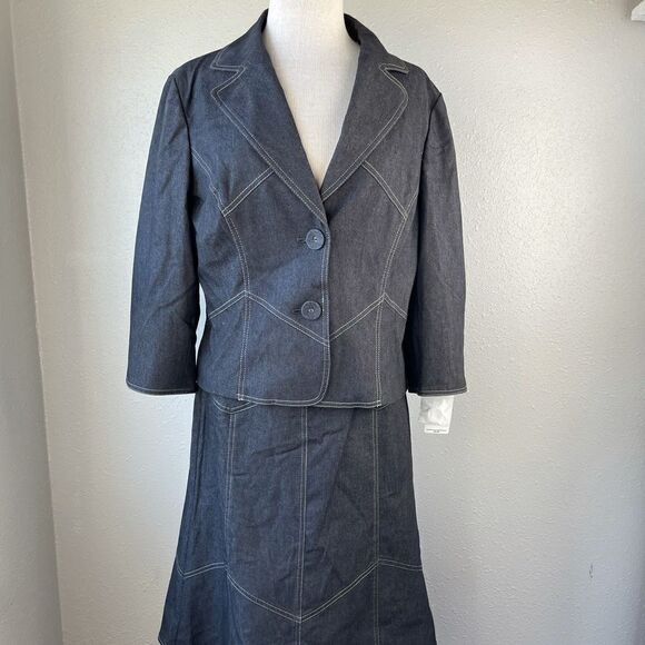NWT Bandolino Matching Denim Jacket & Midi Skirt - Picture 1 of 16